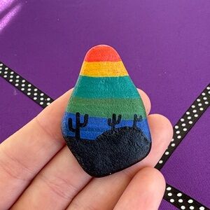 3/$12 Hand-Painted Stones - Desert Scene